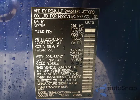 2020 Nissan Rogue S из США, поврежденный, VIN KNMAT2MV2LP519818